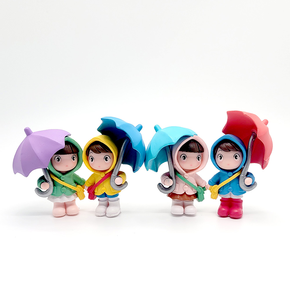 우비걸스 차량용 장식 미니어쳐 피규어 1set 4pcs 1세트 우비걸스 - 상품 이미지