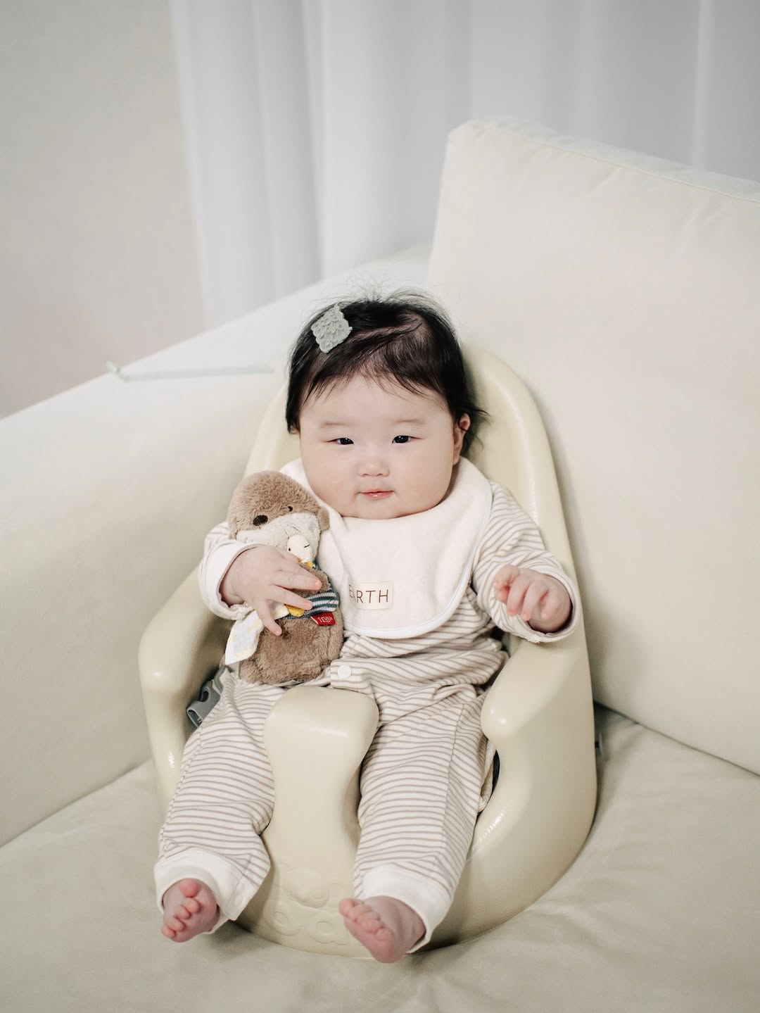 베이비펜 수달 오르골 인형 헝겊 봉제 애착 인형 감각 발달 완구 - 상세 이미지 2