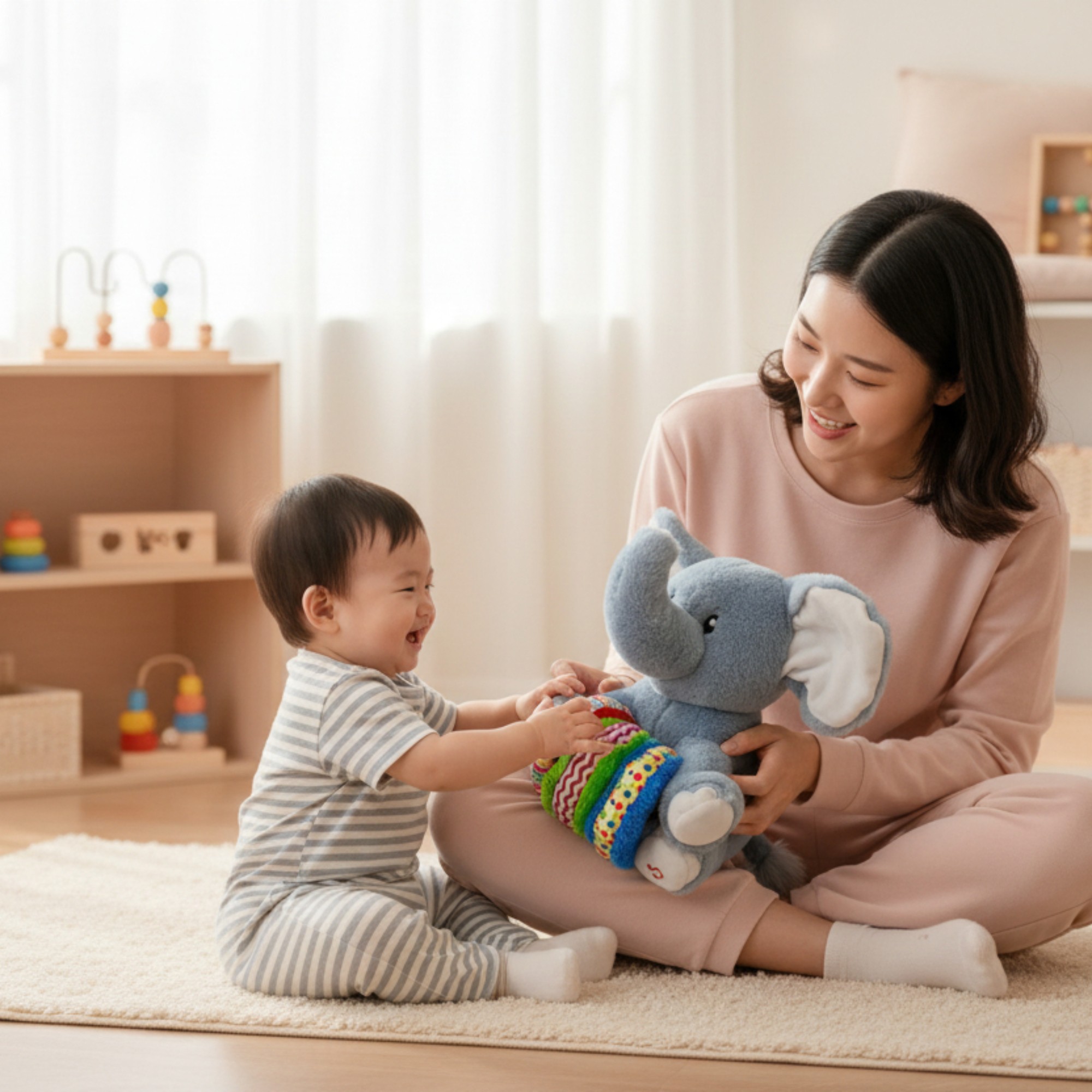 커들반 노래하고 춤추는 리틀 코끼리 인형 움직이는 애착 봉제 동물 장난감 작동 멜로디 완구 이미지 6