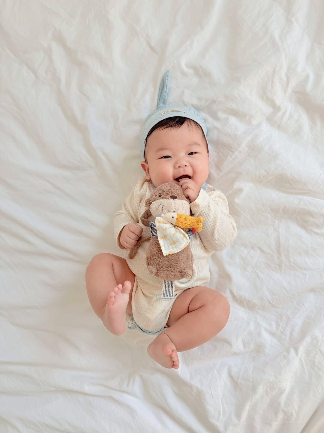 베이비펜 수달 오르골 인형 헝겊 봉제 애착 인형 감각 발달 완구 - 상품 이미지