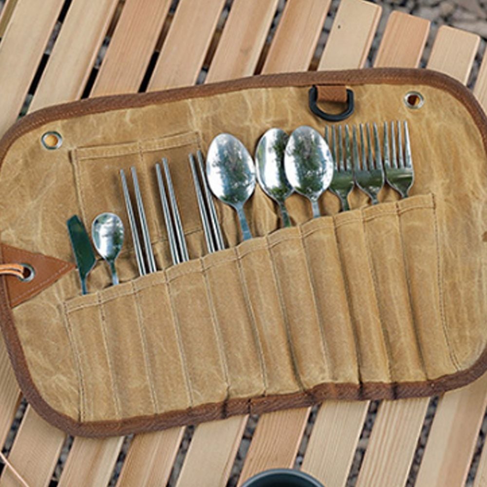 캠핑수저세트 커틀러리 세트 캔버스 쿨러소품 캠핑