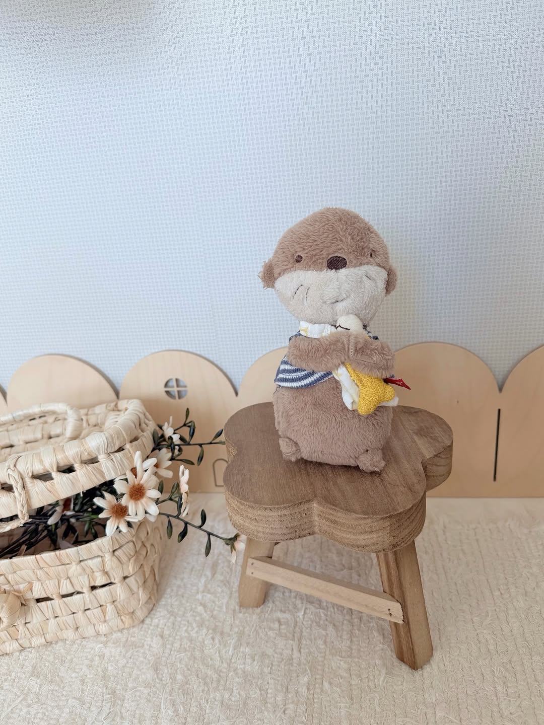 베이비펜 수달 오르골 인형 헝겊 봉제 애착 인형 감각 발달 완구 이미지 7