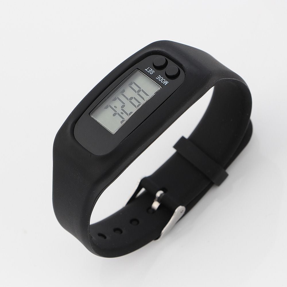 엣지 실리콘 만보기 시계 블랙 만보계팔찌