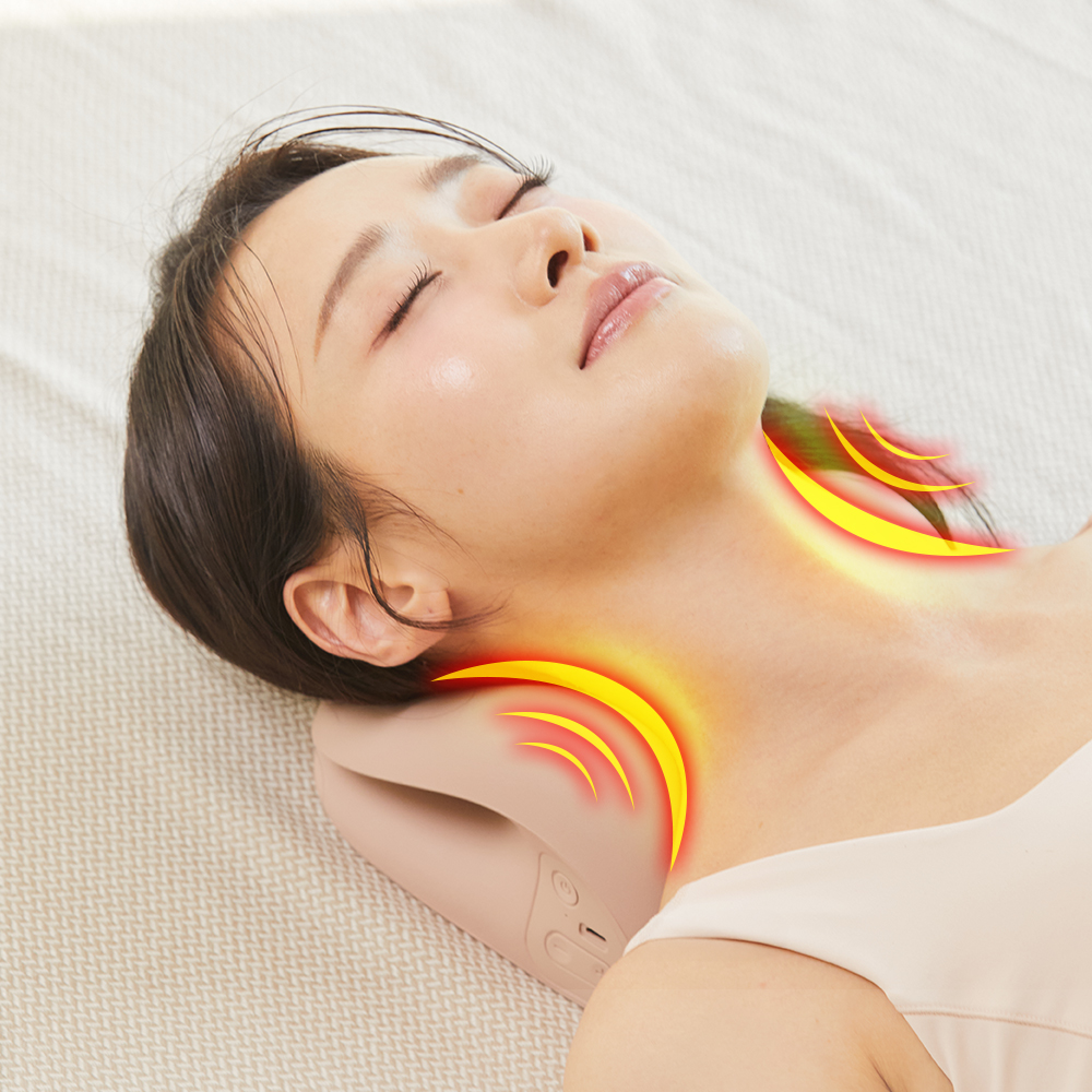 휴플러스 바른목 EMS 목디스크 일자목 거북목교정기 자세교정기 버섯목증후군 온열 지압돌기 속근육 케어 마사지기 - 상품 이미지