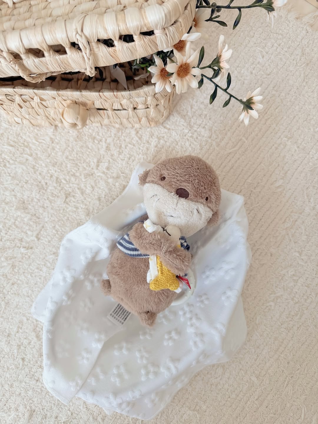 베이비펜 수달 오르골 인형 헝겊 봉제 애착 인형 감각 발달 완구 이미지 6