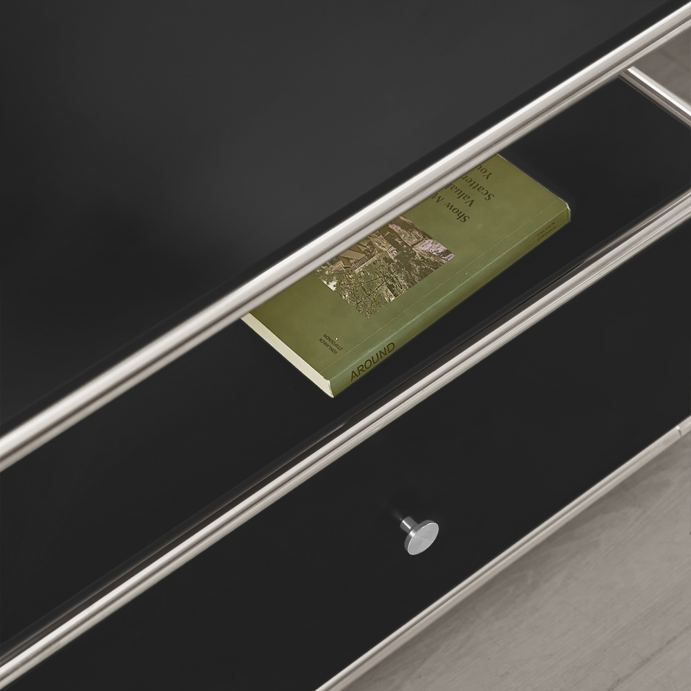 벨리에 미드센츄리거실장 모듈거실장 1200x400x485mm, 블랙