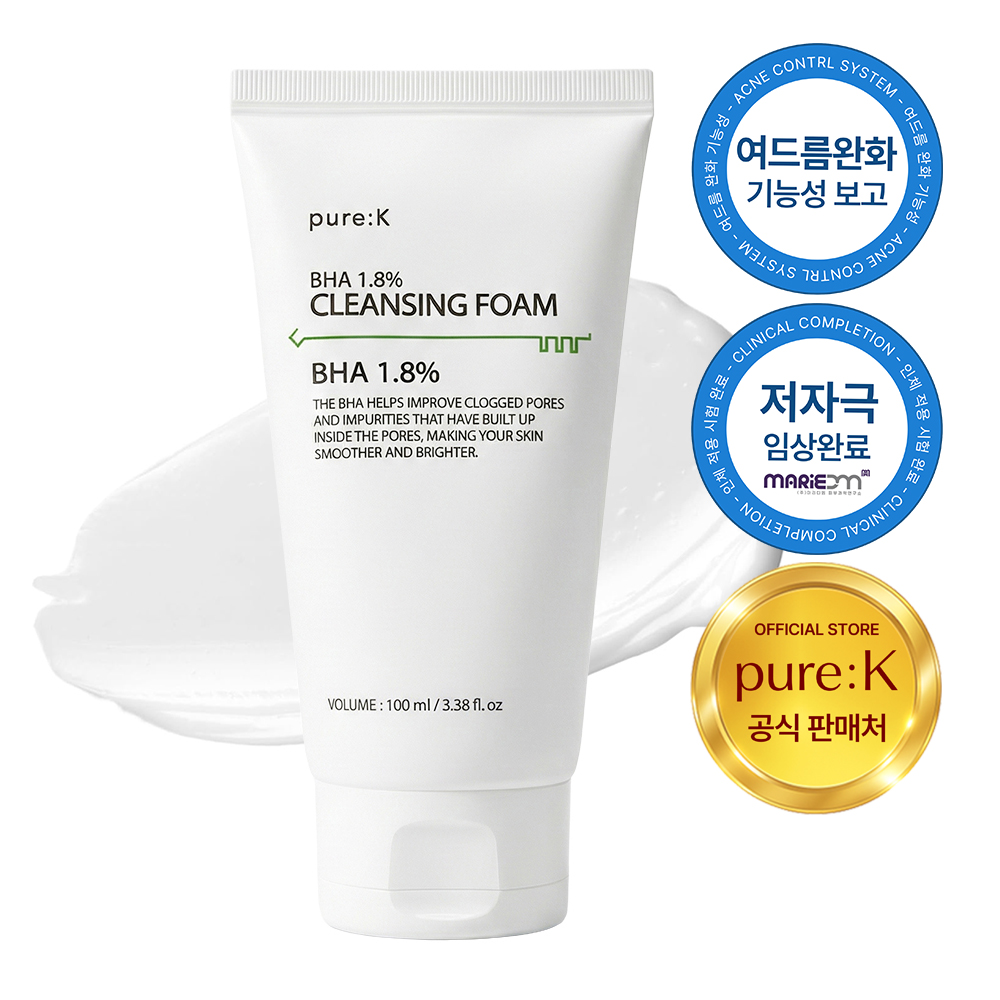 퓨어케이 바하 1.8% 여드름 피지 약알칼리성 클렌징 폼 100ml, 1개 제품 이미지