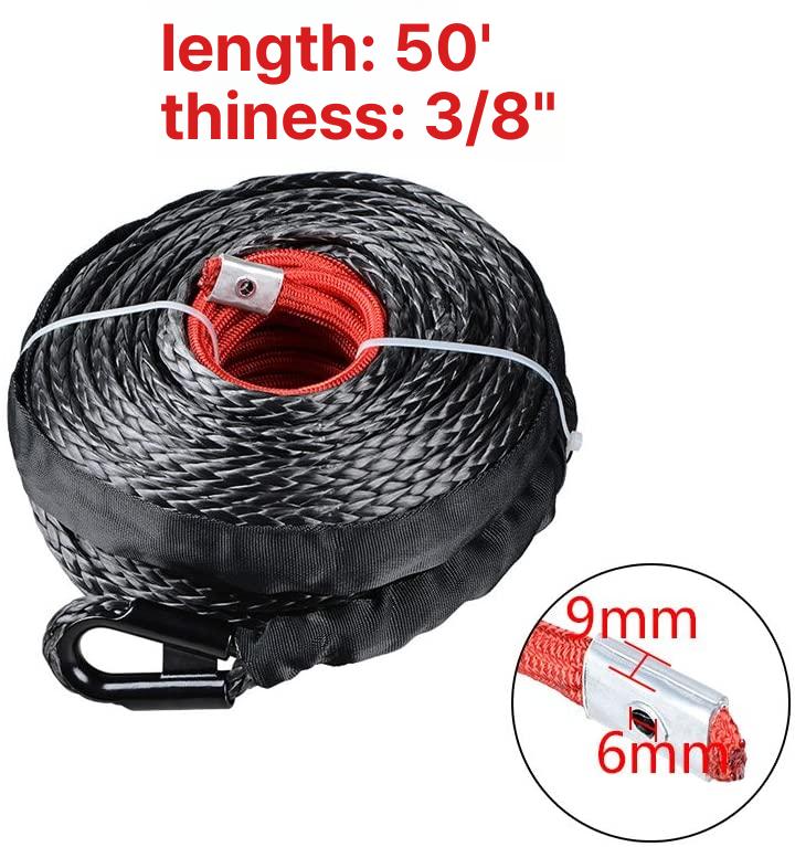 윈치 와이어 다용도 어선용 윈치끈 고리 견인 밧줄 꼬리 10mmx30m 테일 12000 13500lb - 상세 이미지 3