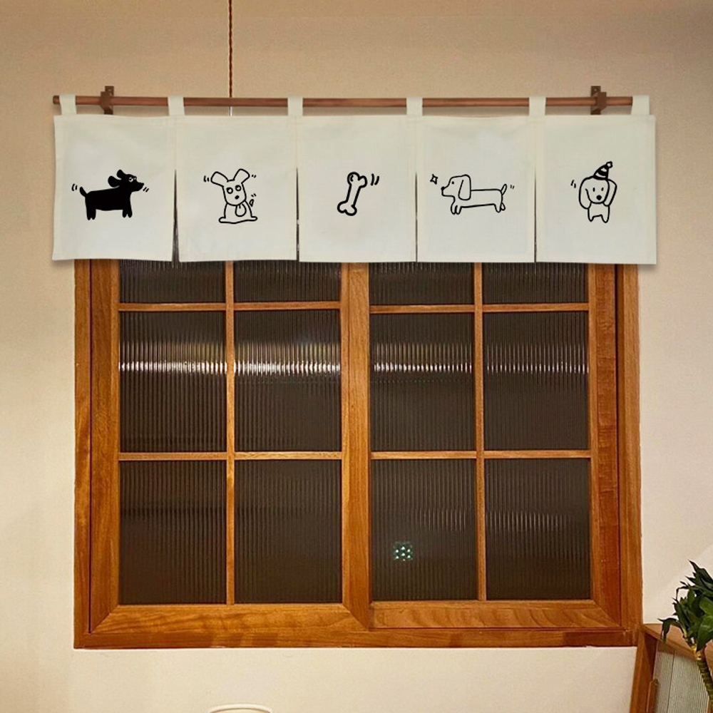 제비 노렌 미니노렌 제비패턴 면린넨 주방 거실 침실 공간분리 문가리개 햇빛 시선차단 - 상세 이미지 2