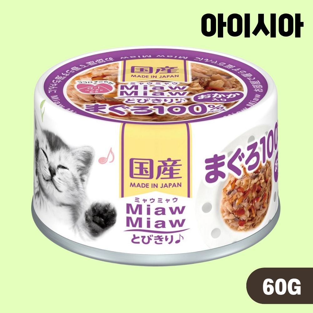 아이시아 먀우먀우 토비키리 고양이 간식캔 습식 6종 랜덤 콤보, 60g, 6개 이미지 7