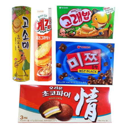 나혼자산다5종 고소미 + 예감치즈그라탕 + 고래밥 + 미쯔 + 초코파이 각 3개씩 총15개
