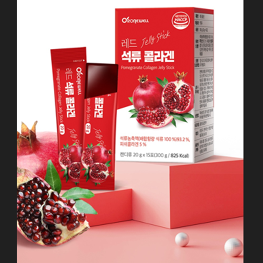 로니웰 프리미엄 석류 콜라겐 젤리 스틱 300달톤 식물성 에스트로겐 효능 15포, 2개 - 상세 이미지 2