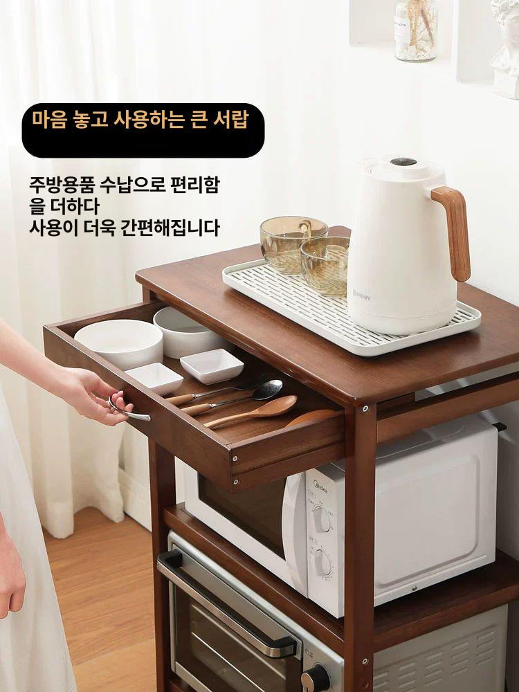선반 밥솥 수납장 에어프라이어 거치대 부엌 밥통 오븐 50 x 40x83 3단 서랍형 바퀴없음 - 상세 이미지 2