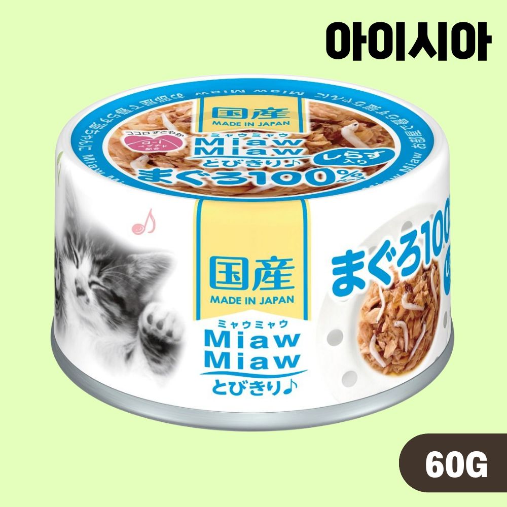 아이시아 먀우먀우 토비키리 고양이 간식캔 습식 6종 랜덤 콤보, 60g, 6개 - 상세 이미지 4