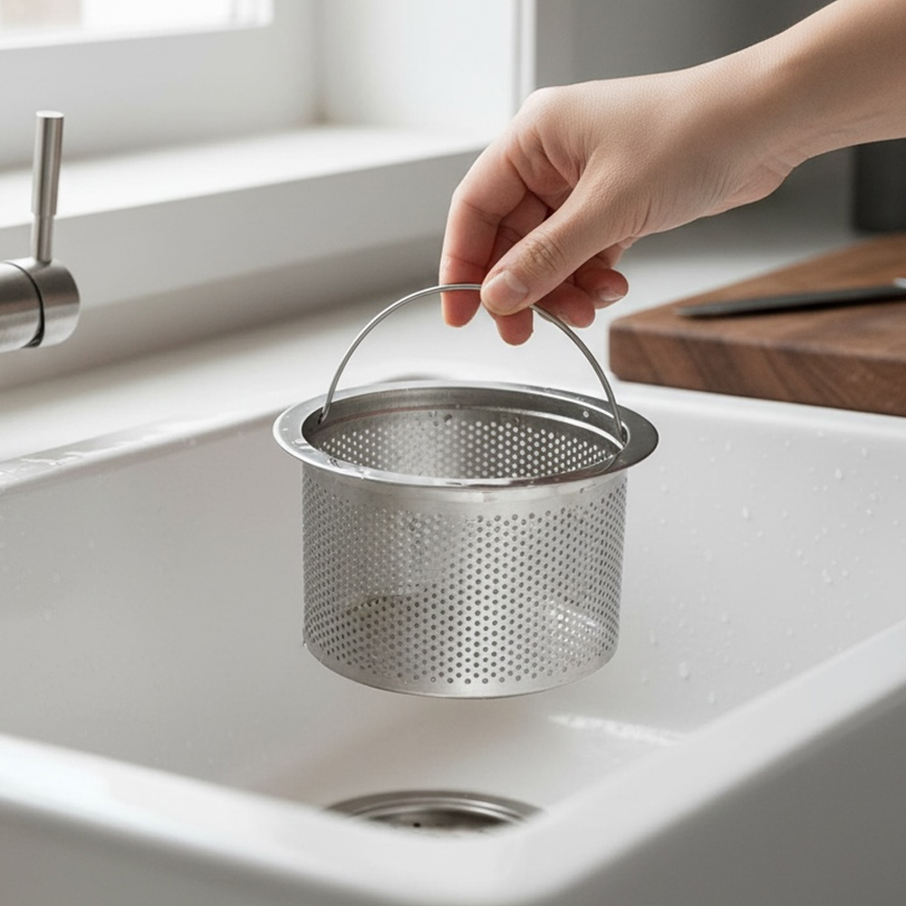 스텐 싱크대 거름망 배수구 음식물 거름통 2개 세트