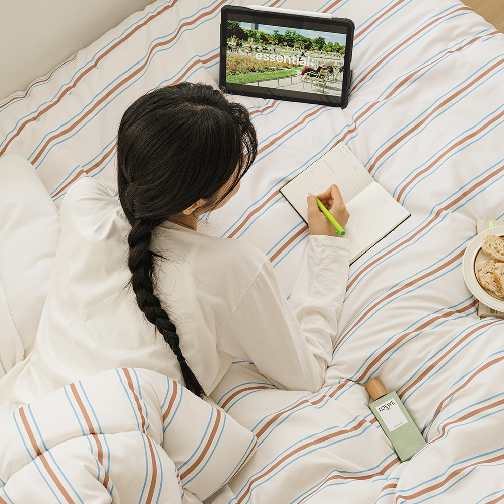 바자르 매거진스트라이프 먼지없는 사계절 차렵이불 SS