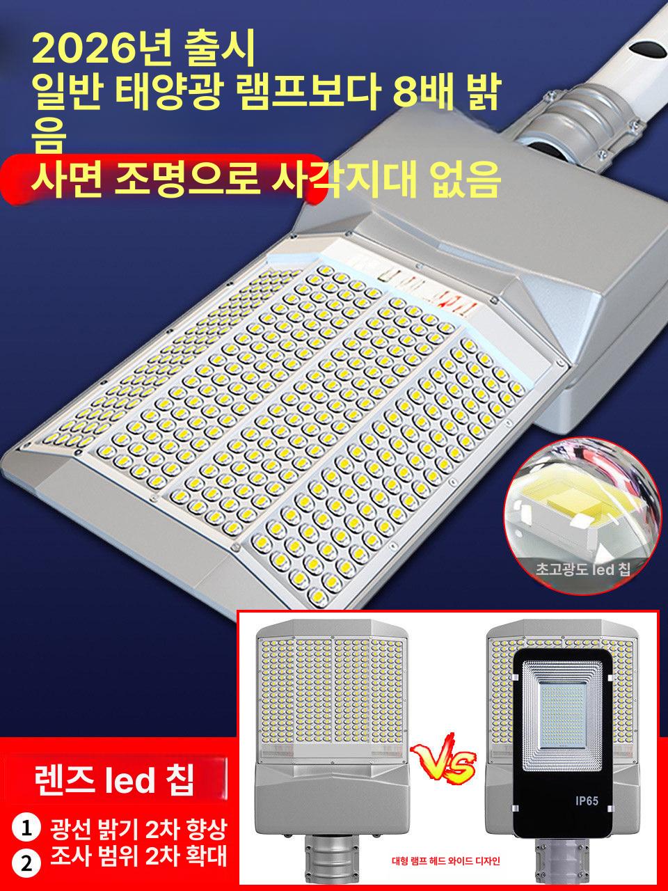 태양광 가로등 엔틱가로등 정원등 보안등 일체형 전구 2000w - 상세 이미지 3