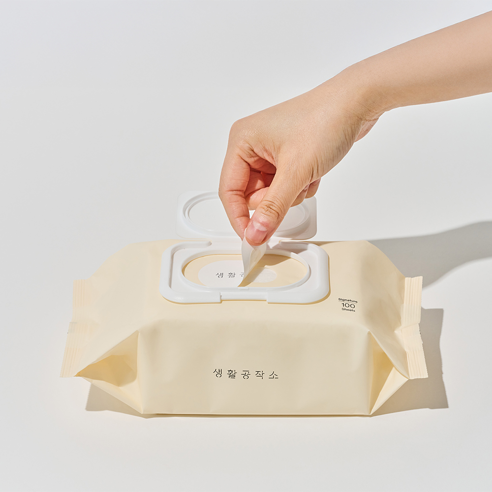 생활공작소 대용량물티슈 캡형 신생아 도톰한물티슈 아기 10팩