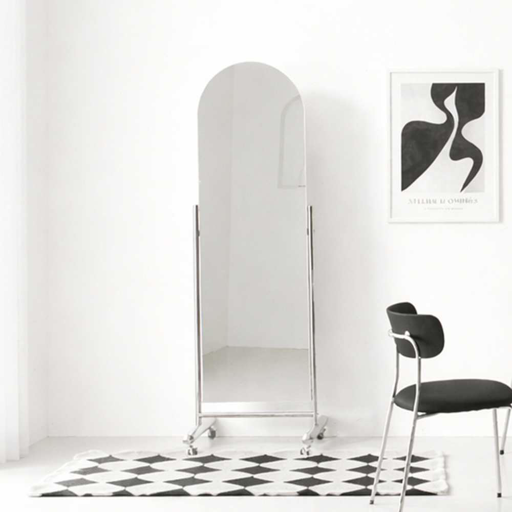 이동식 스틸 아치형 스텐드 이동형 바퀴달린 전신거울