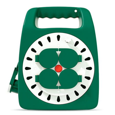 협력업체 알리바니 캠핑릴선 케이블박스 멀티탭 4구 20M 그린화이트 코드릴 캐핑코드릴 콘센트