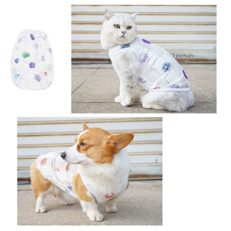 알리바니 강아지 메쉬 나시 4XL 여름옷 반련동물 티셔츠 스마일 여름의류 메쉬타입 쿨티
