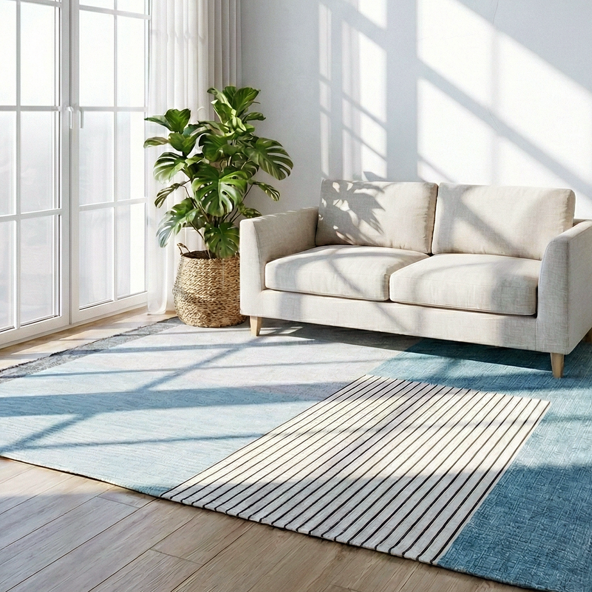 엠시베딩 워셔블러그 단모 먼지없는 사계절 방수 블랙스퀘어 대형 침실 식탁 러그