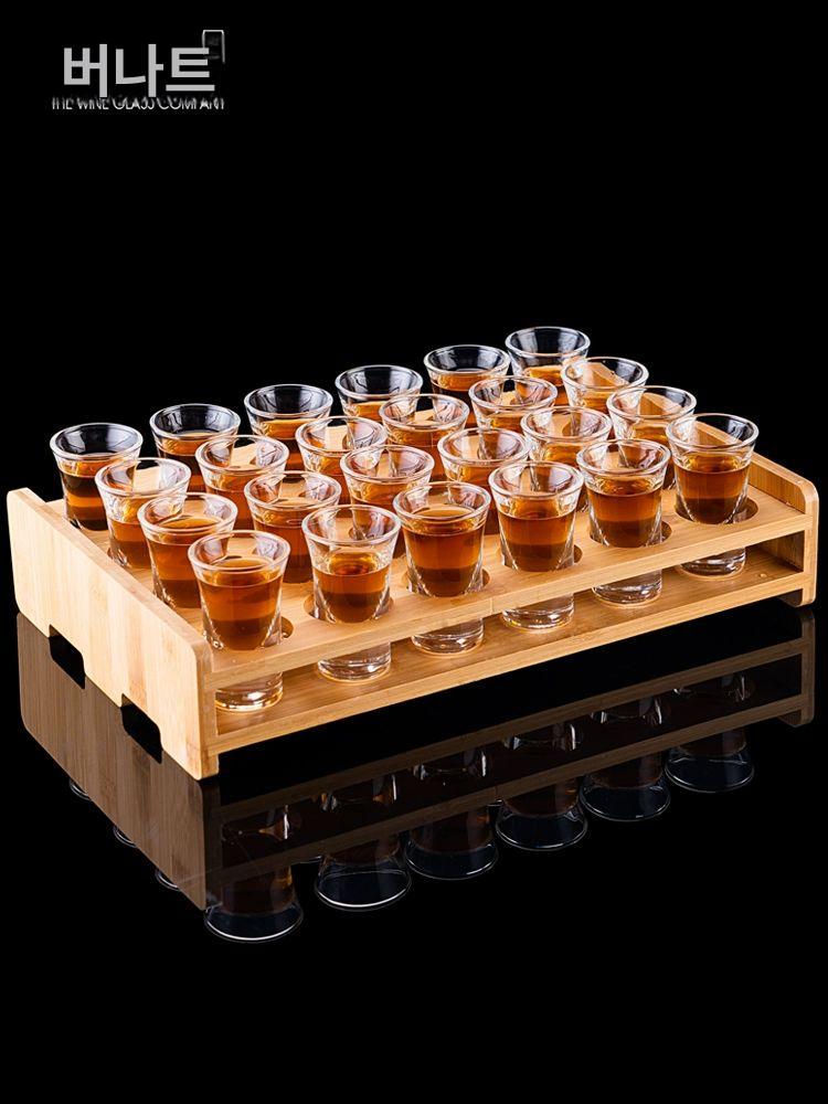 위스키 진열장 와인 주류 캐비닛 샷잔 거치대 양주 엔틱 15ml 24개 + 24홀 아크릴 - 상품 이미지