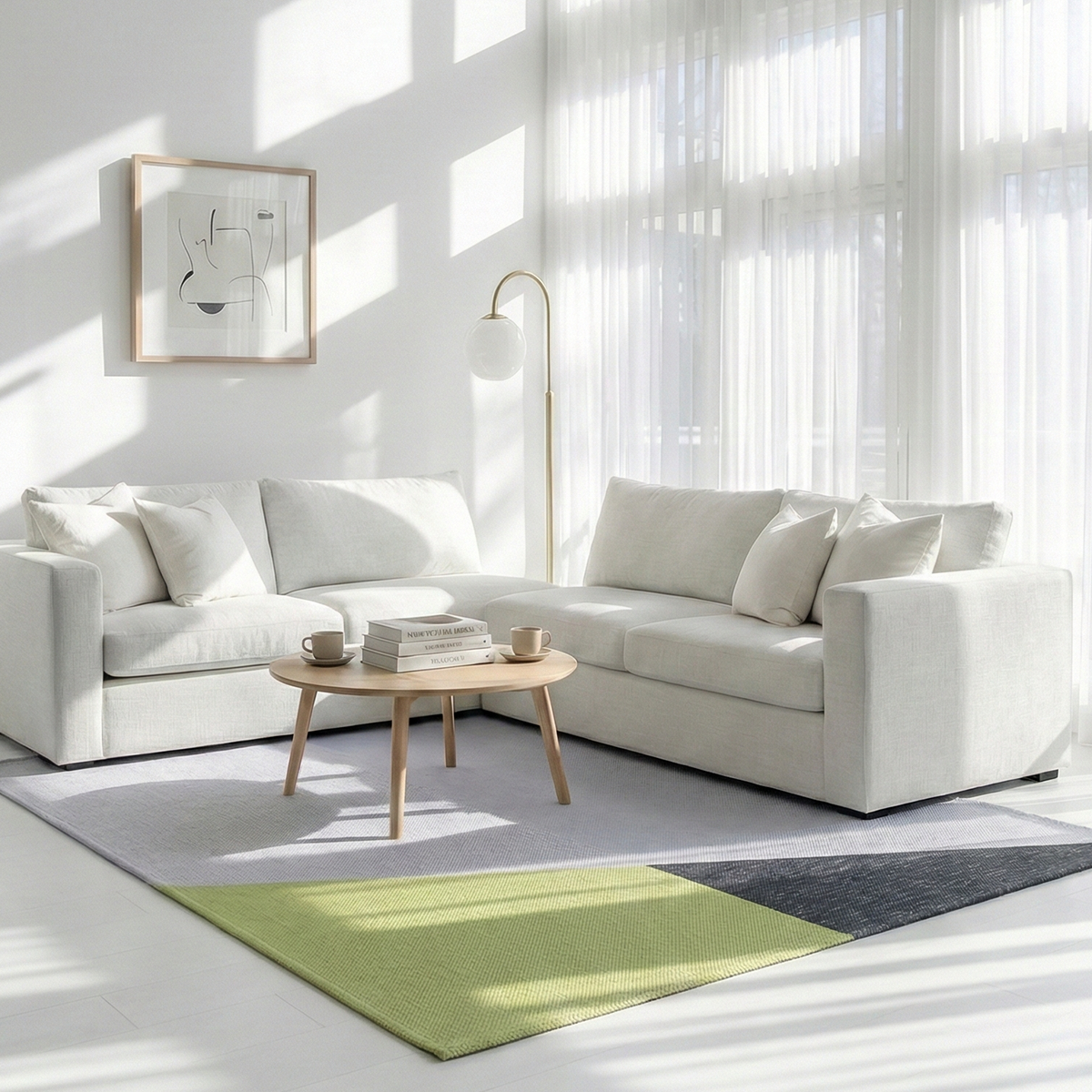 엠시베딩 워셔블러그 단모 먼지없는 사계절 방수 블랙스퀘어 대형 침실 식탁 러그