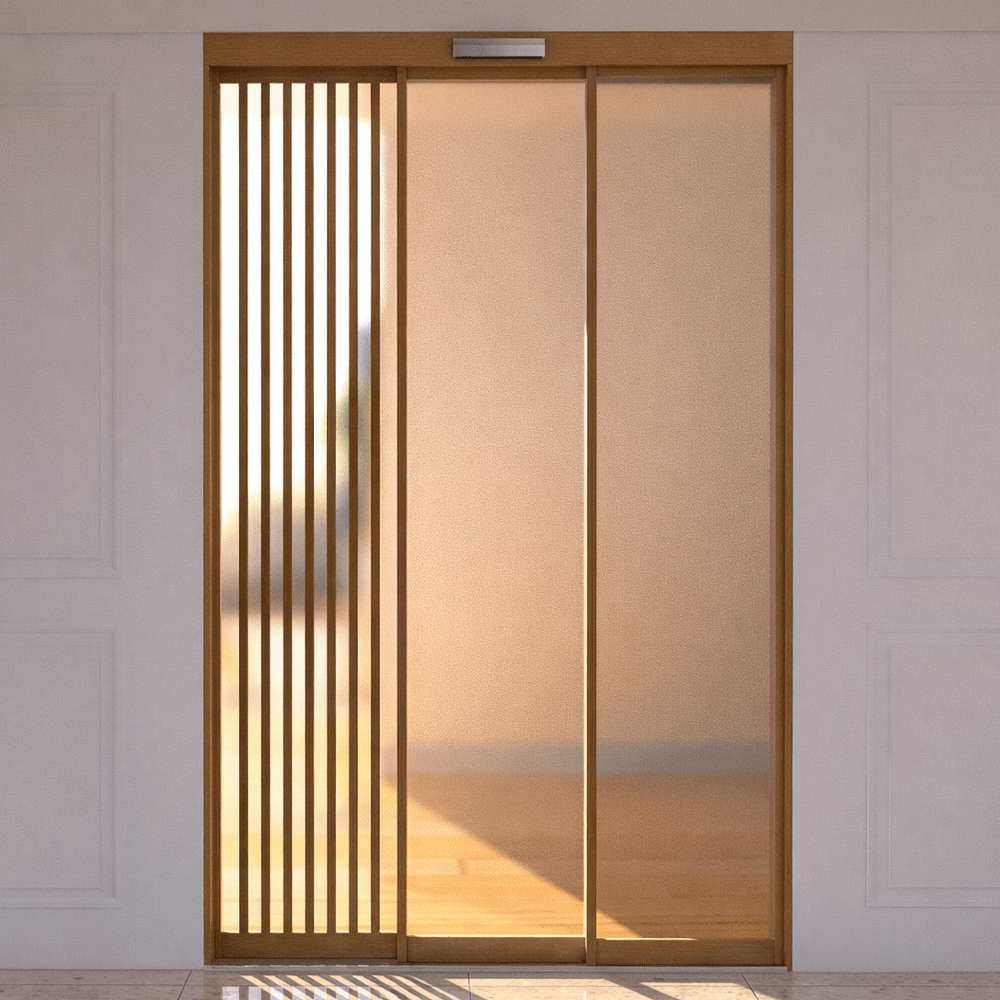 초슬림 3연동 자동문 부분간살 중문 자동 중문 우드제품