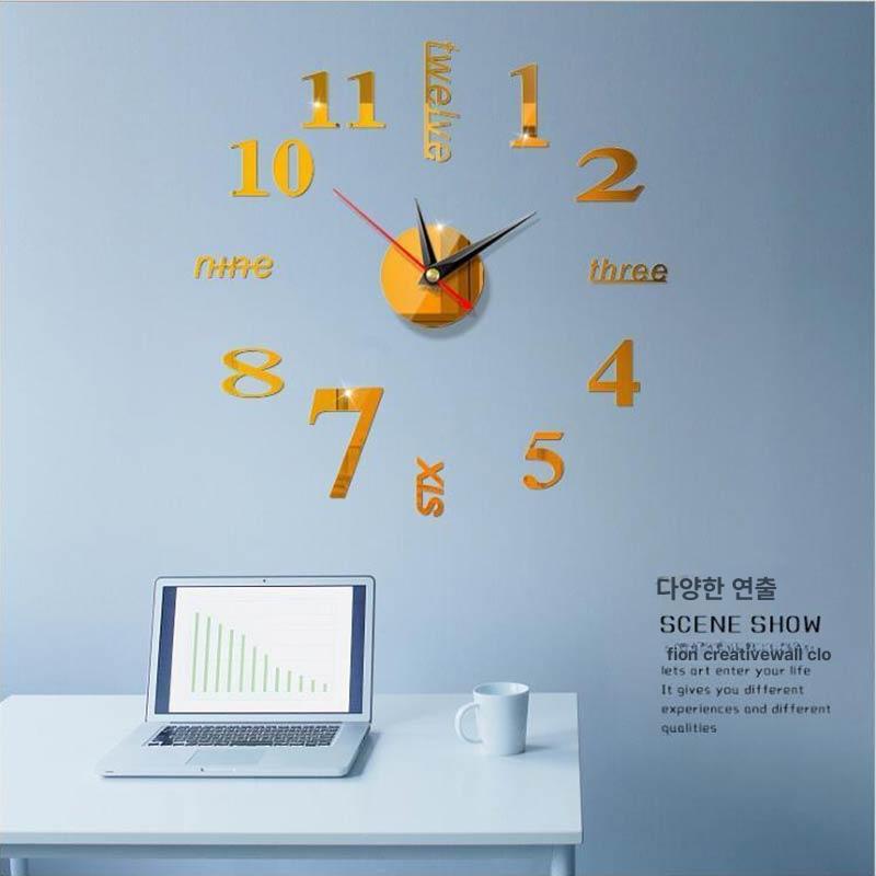 벽걸이 알람시계 거실 3D 골드 - 상세 이미지 3