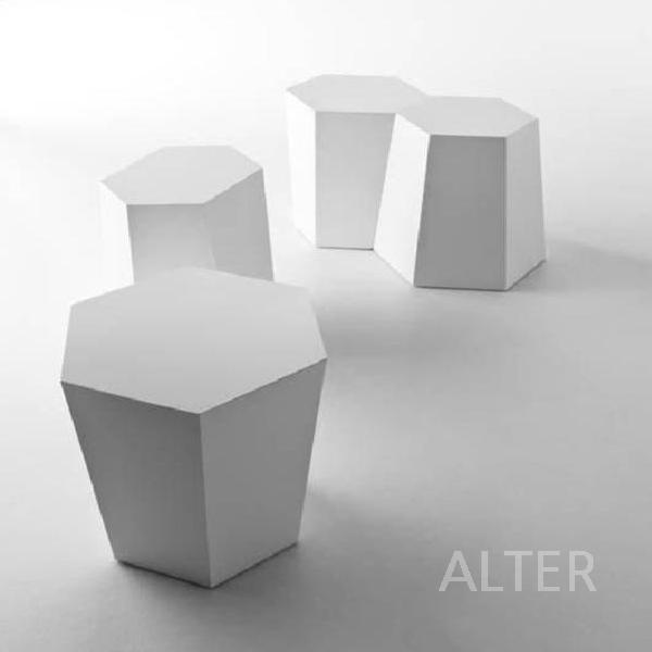 원목 스툴 엔틱체어 의자 육각스툴 스튜디오 카페 인테리어 44x38x44cm 화이트 - 상세 이미지 2