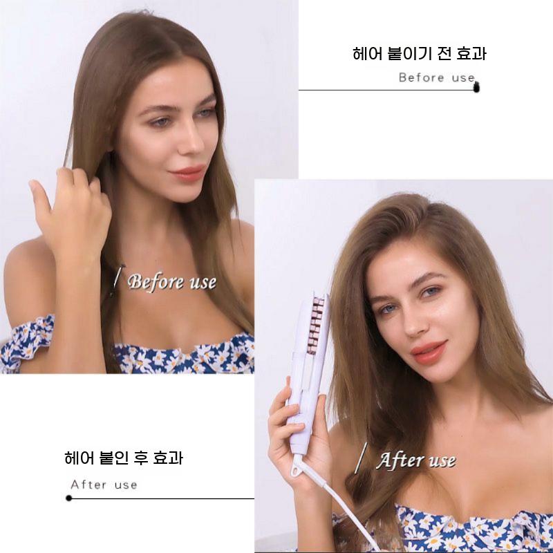 히피펌 휴대용 고데기 웨이브 미용실 물결 볼륨 뽕 헤어샵 파마 와플고데기 - 상세 이미지 4