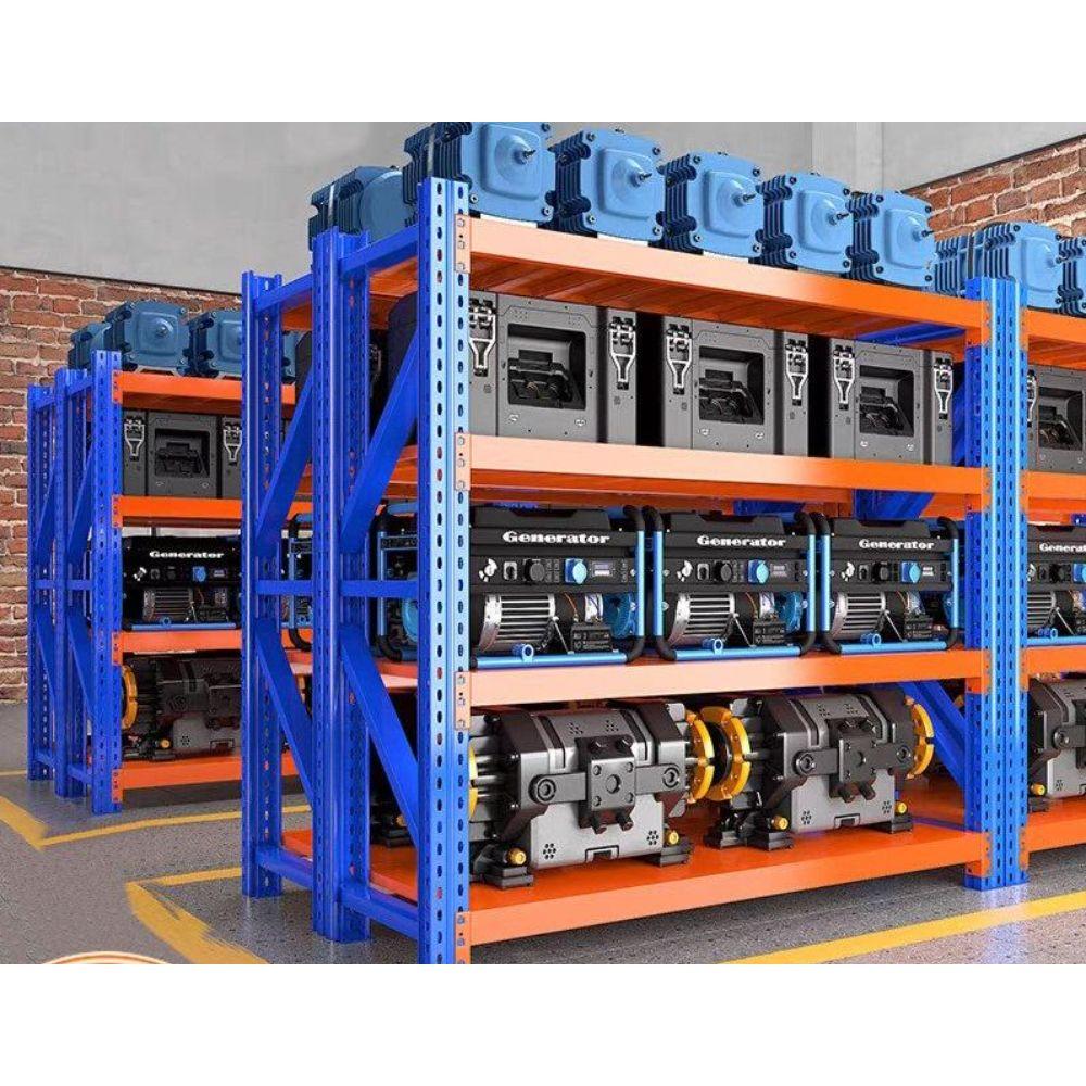 고중량랙 물류 선반 산업용 조립식 적재 창고 철제 3단 블루 프레임 2x0.8x2m-1000KG/층 - 상세 이미지 2