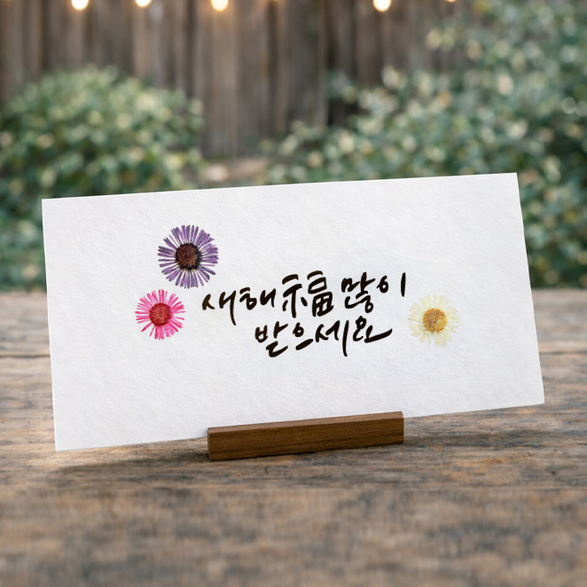 돈봉투 설날 용돈봉투 현금봉투 부모님 결혼식 축의금 압화 사랑합니다 - 상세 이미지 3