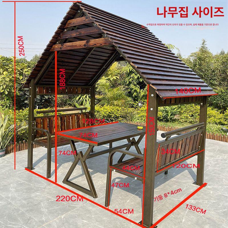 조립식 파고라 바베큐장 야외테라스꾸미기 조립식파고라 작은 목조주택 - 상세 이미지 3