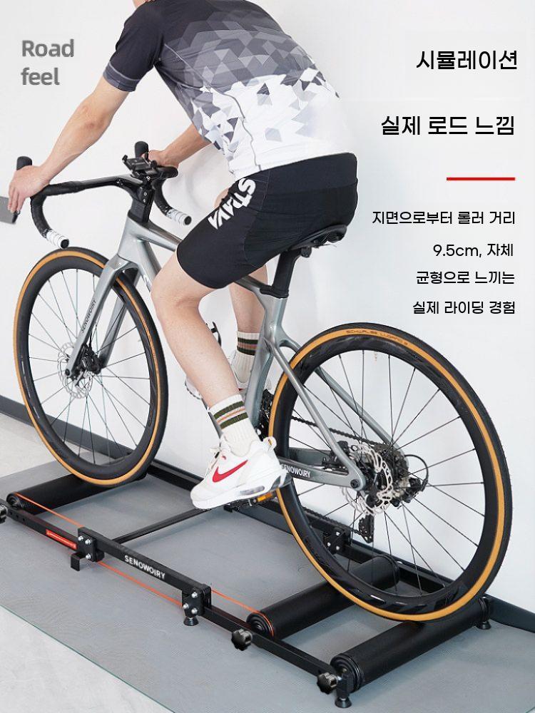 실내 싸이클 홈트레이닝 평로라 라이딩 자전거 롤러 트레이너 접이식 - 상세 이미지 4