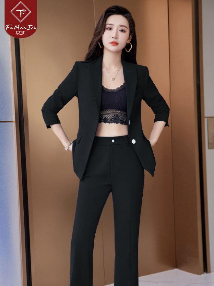 레드 슈트 여성 정장세트 빨간색 정장 자켓 트로트 무대 의상 - 상세 이미지 5
