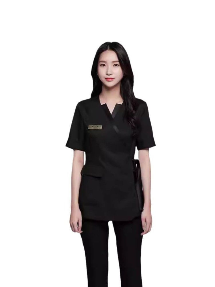 피부샵 관리사 병원복 7부 에스테틱 유니폼 마사지샵 네일샵 겨울 피부과 뷰티 작업복 미용 - 상세 이미지 5