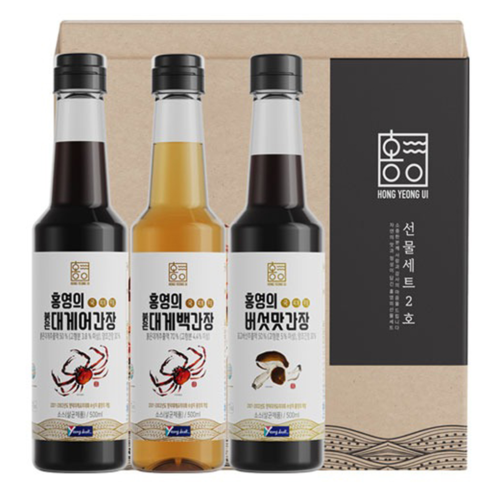 더동쪽바다가는길 홍영의 선물세트 3호(붉은대게 백간장+버섯+어간장 500ml) - 상품 이미지