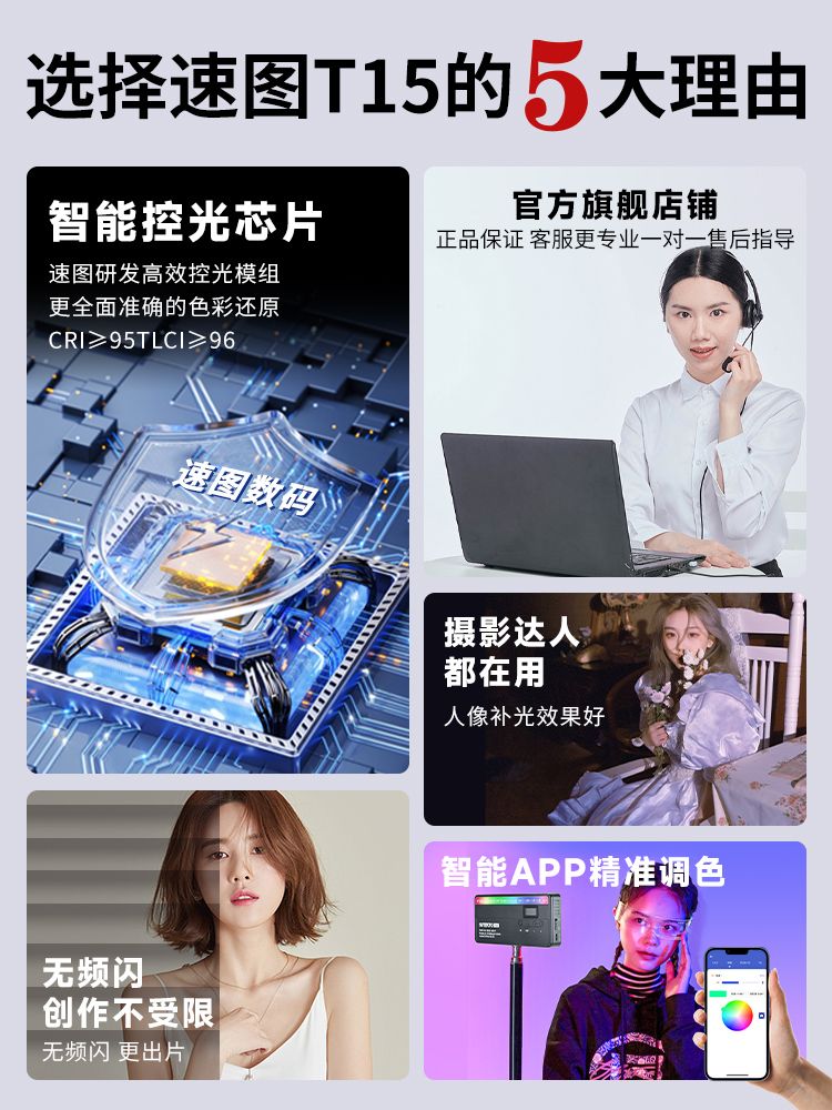휴대용 RGB LED 촬영 조명 포켓 보조 조명 램프 - 상세 이미지 3