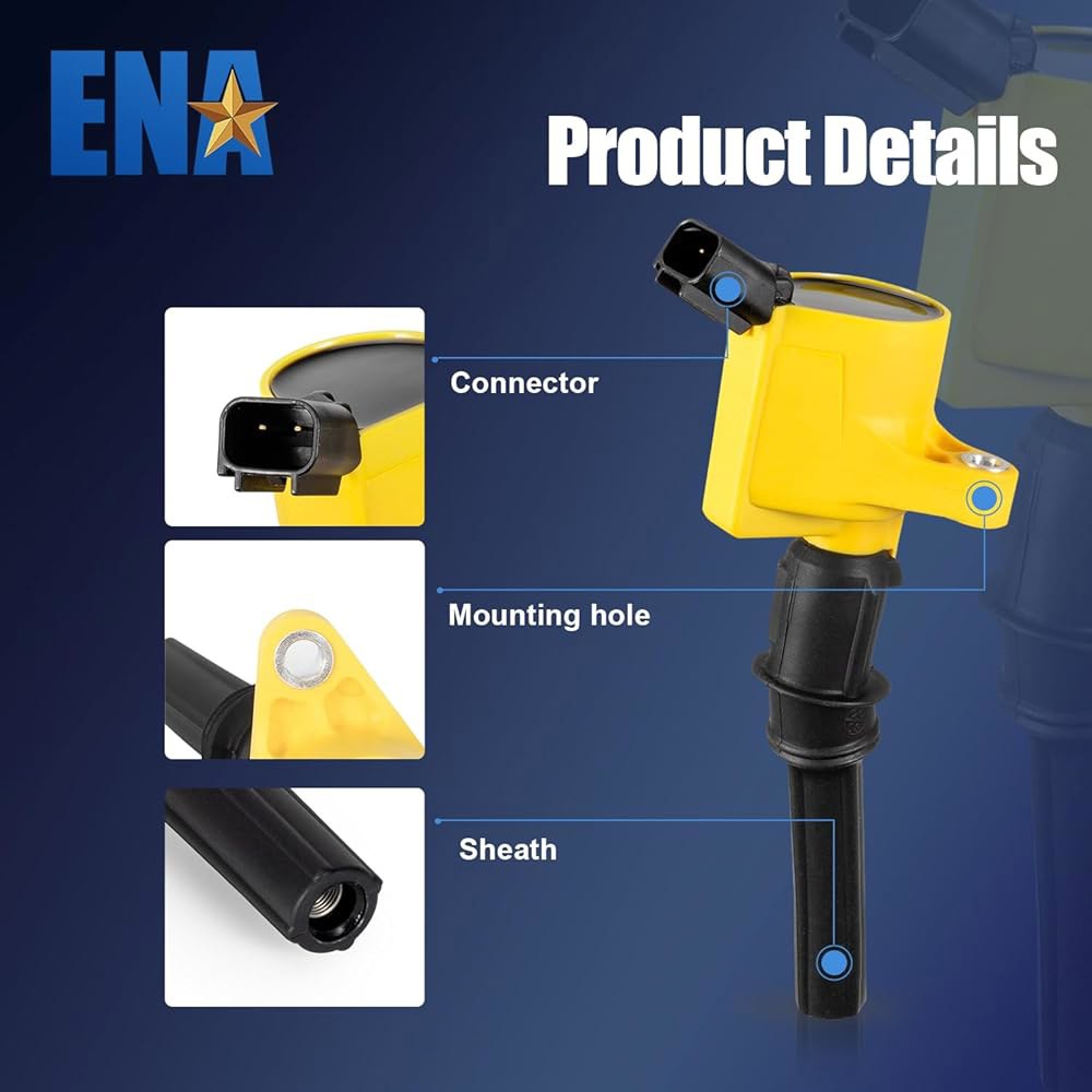 ENA 세트 8 노란색 점화 코일 팩 및 플래티넘 스파크 플러그, 링컨 머큐리 포드 F150 E150 E250 익스페디션 익스플로러 크라운 빅토리아 타운카 4.6L 5.4L V8 - 상세 이미지 2