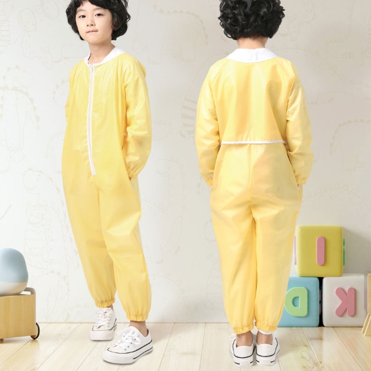 어린이 앞치마 가운 유아 아동 남아 여아 아기 공용 미술 놀이 요리 초등 일체형 상하의 - 상품 이미지