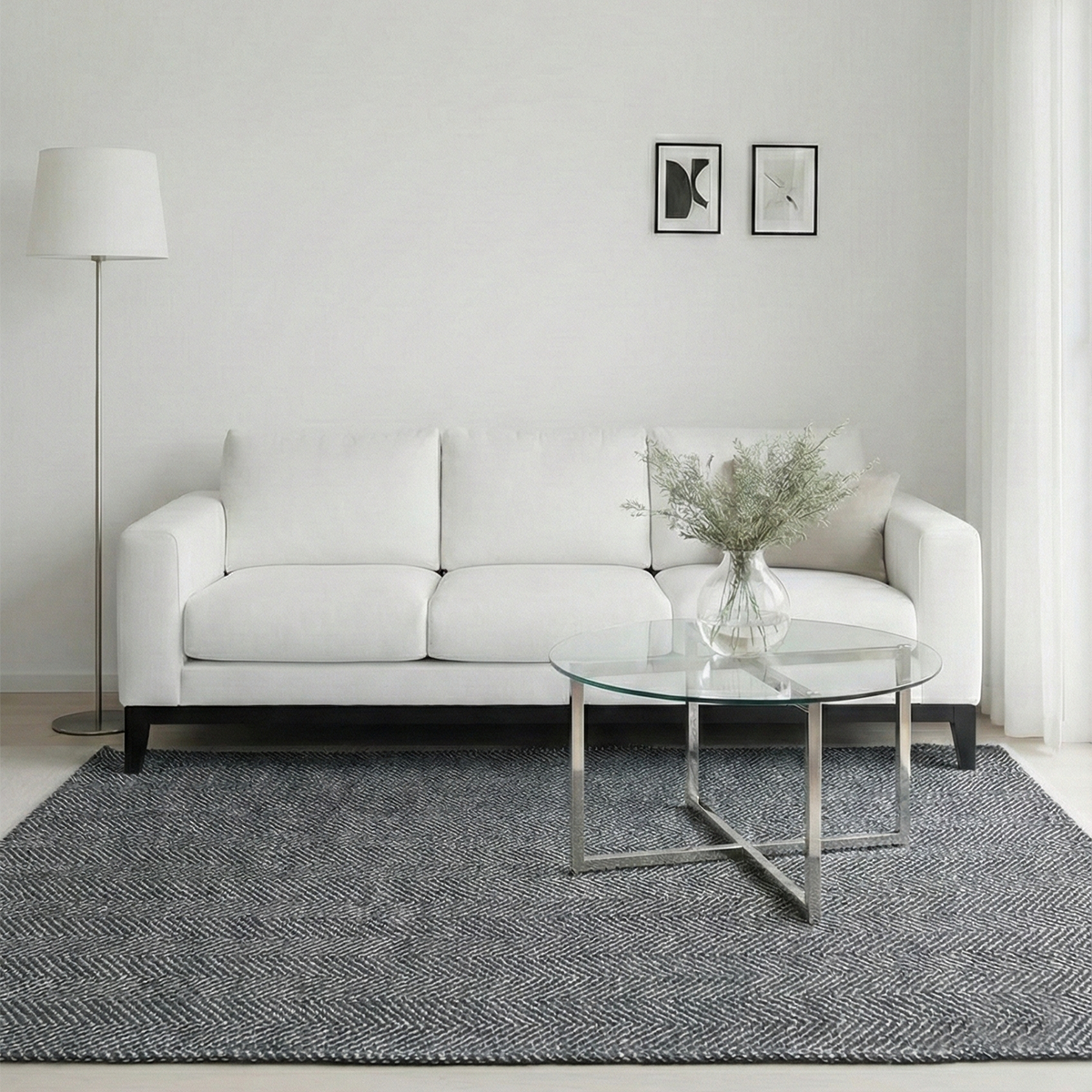 엠시베딩 워셔블러그 단모 먼지없는 사계절 방수 블랙스퀘어 대형 침실 식탁 러그