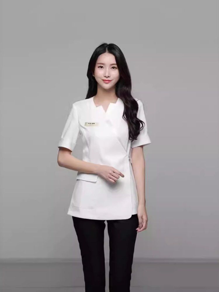 피부샵 관리사 병원복 7부 에스테틱 유니폼 마사지샵 네일샵 겨울 피부과 뷰티 작업복 미용 - 상세 이미지 4