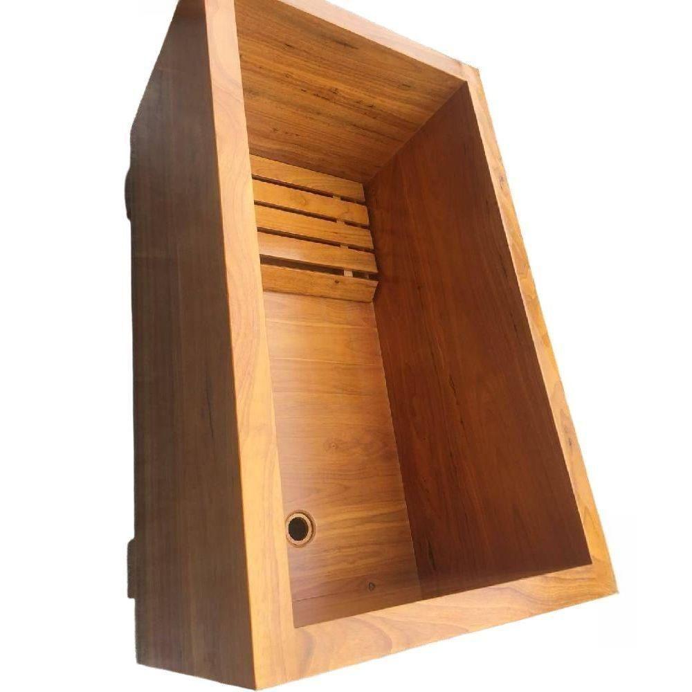 편백나무욕조 히노끼욕조 가정용 참나무 반식욕기 노천탕 1200x700x600mm