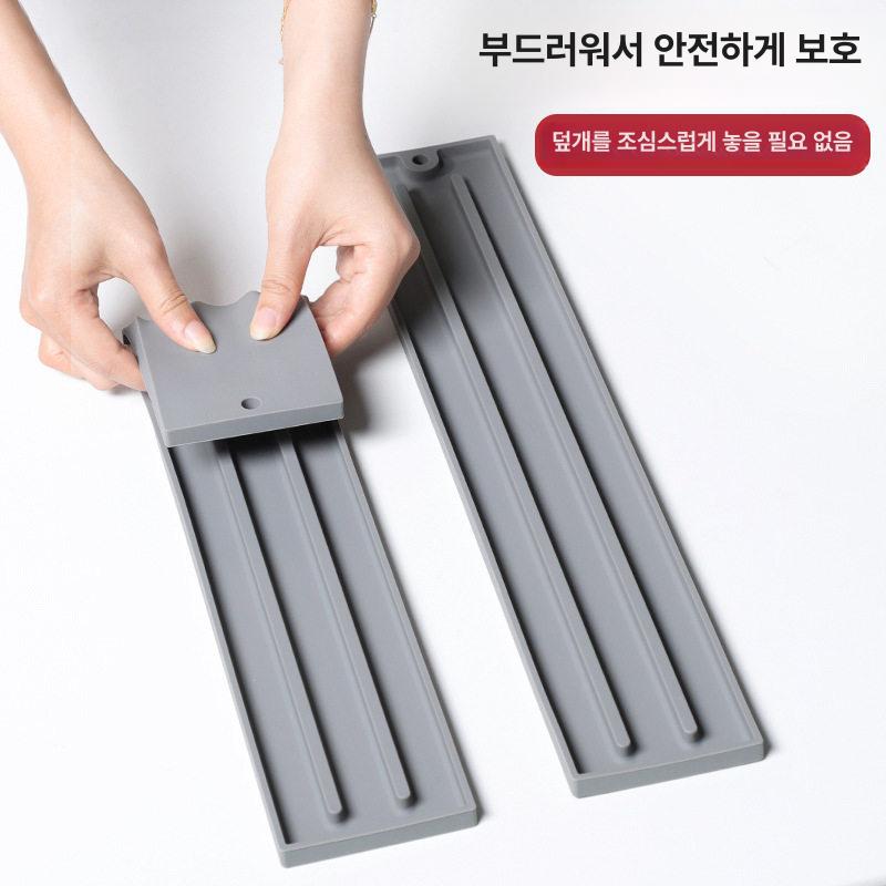실리콘 주방 냄비 뚜껑 받침대 미끄럼방지 수납 매트 마차그린 1개 - 상세 이미지 4