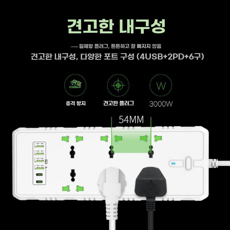 영국식 멀티탭 USB 고속충전 멀티콘센트 대용량 전원 - 상세 이미지 3
