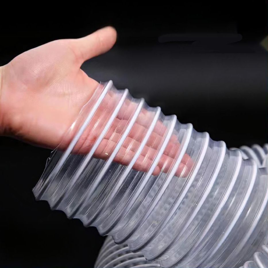 PVC 호스 집진 집진기 환기 와이어 닥트 농업용 주름관 엑셀관 투명 진공관 내경 덕트 - 상품 이미지