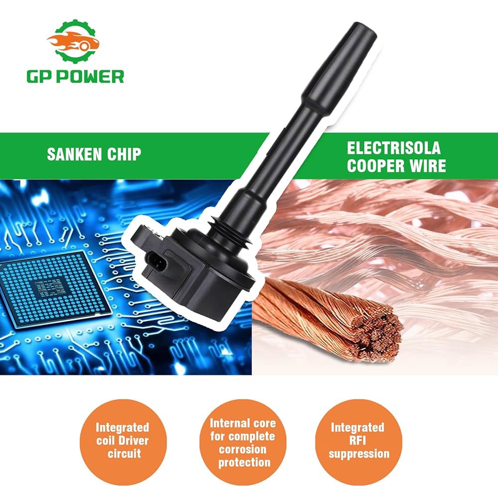 GP POWER 점화 코일 팩 1개 세트, 포드 머스탱 F-150 F150 5.0L V8 2018 2019 2020 JE3E-12A366-AB UF835 DG565 교체용 - 상세 이미지 3