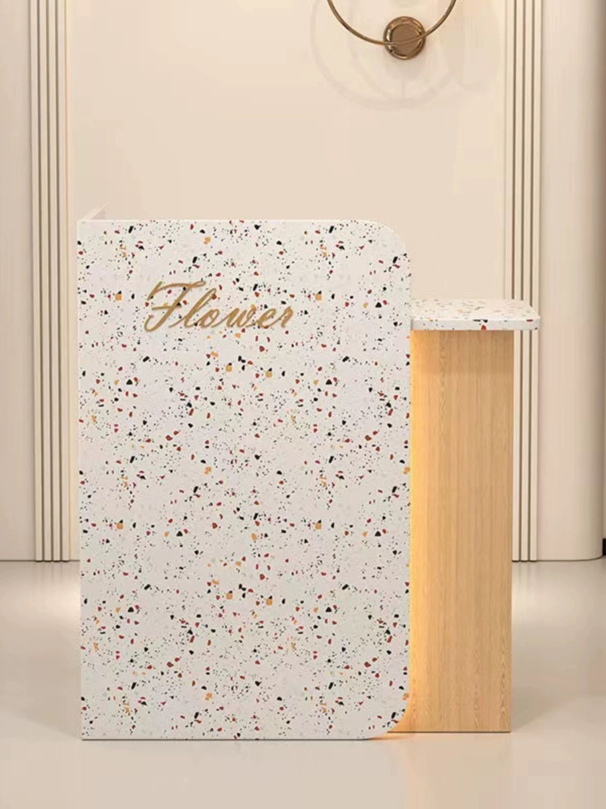 안내 데스크 매장 계산대 카페 카운터 포스기 인포데스크 퓨어화이트 무광 60x45x95cm - 상세 이미지 2